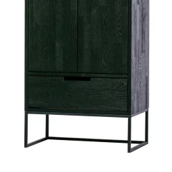 Wohnen Vitrinen|Schränke<Massivholz Schrank in Schwarz - Almery