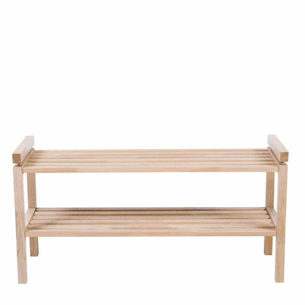 Wohnen Regale<Massivholz Schuhregal in Eiche White Wash - Vaxos