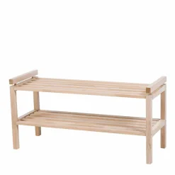 Wohnen Regale<Massivholz Schuhregal in Eiche White Wash - Vaxos