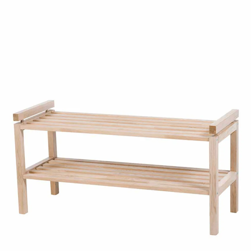 Wohnen Regale<Massivholz Schuhregal in Eiche White Wash - Vaxos
