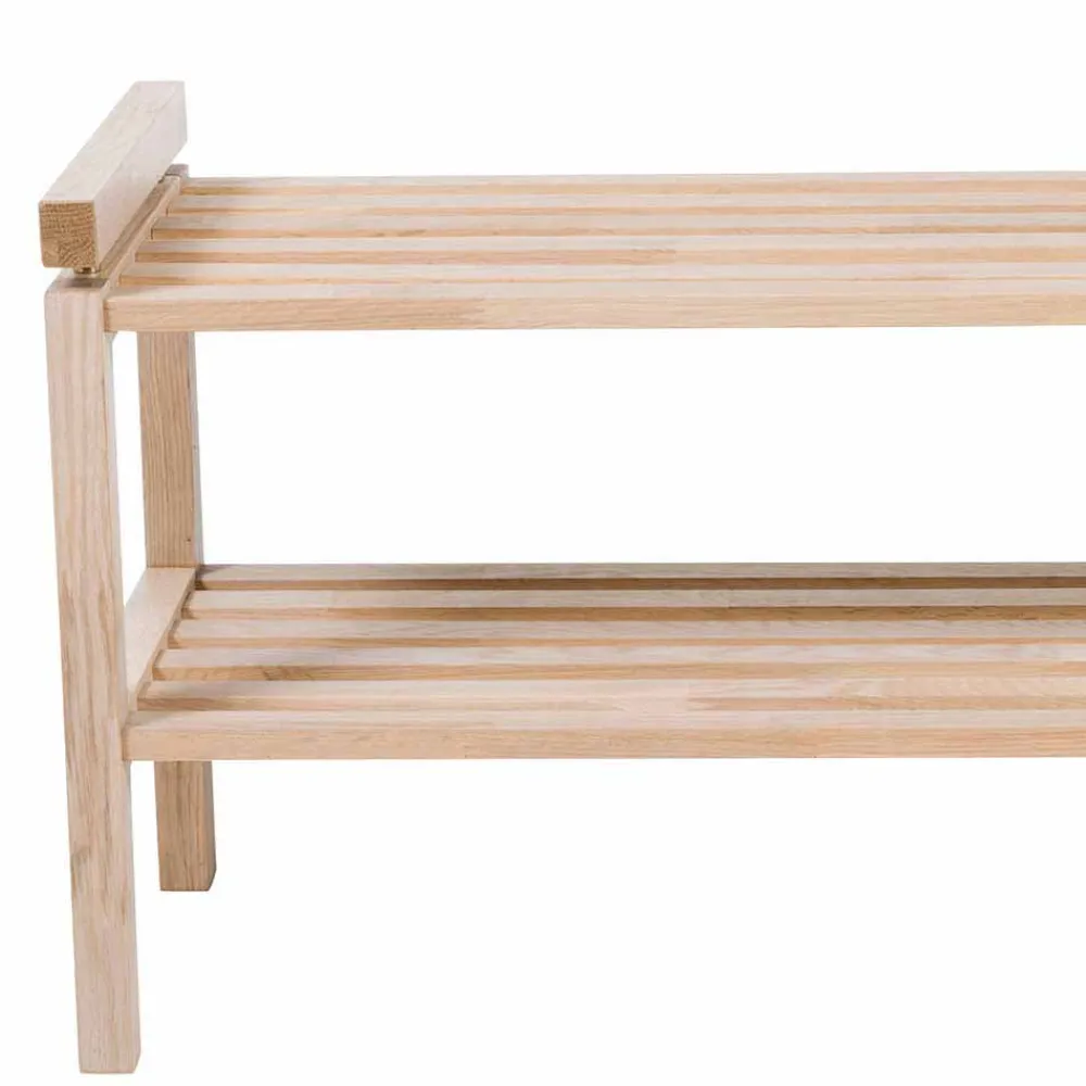 Wohnen Regale<Massivholz Schuhregal in Eiche White Wash - Vaxos
