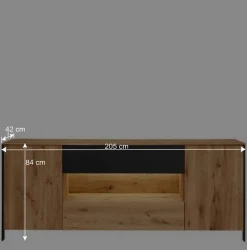 Wohnen Sideboards<Massivholz Sideboard - modern mit LED Licht - Viligrana