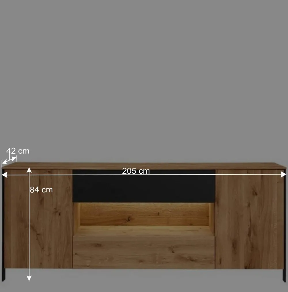 Wohnen Sideboards<Massivholz Sideboard - modern mit LED Licht - Viligrana
