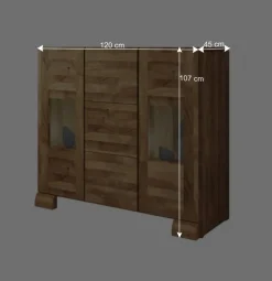 Wohnen Sideboards<Massivholz Sideboard Vaskov aus Wildeiche geölt Glas
