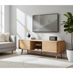 Wohnen Tv & Hifi-Möbel|Lowboards<Massivholz TV Board aus Eiche Bianco - Bakaras