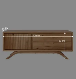 Wohnen Tv & Hifi-Möbel|Lowboards<Massivholz TV-Unterschrank aus Wildeiche - Fredellia