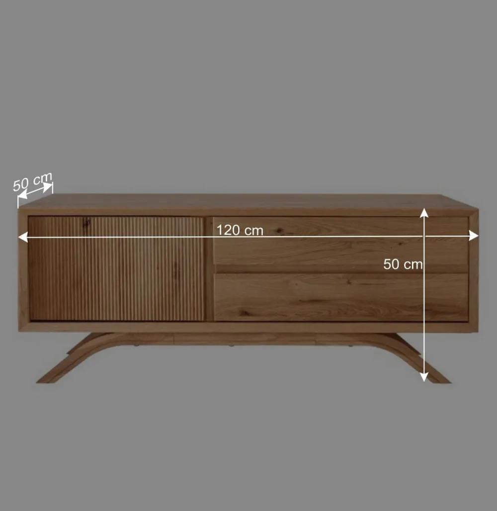 Wohnen Tv & Hifi-Möbel|Lowboards<Massivholz TV-Unterschrank aus Wildeiche - Fredellia