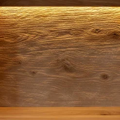 Wohnen Highboards|Vitrinen<Massivholz Vitrine in Eiche mit Schwarz - Eribella