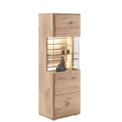 Wohnen Vitrinen<Massivholz Vitrine mit LED Beleuchtung - Azzurian
