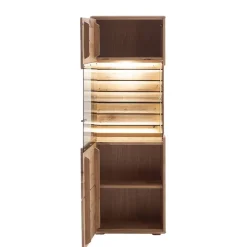 Wohnen Vitrinen<Massivholz Vitrine mit LED Beleuchtung - Azzurian