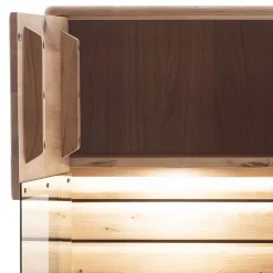 Wohnen Vitrinen<Massivholz Vitrine mit LED Beleuchtung - Azzurian