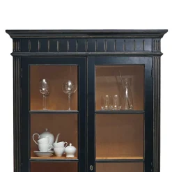 Wohnen Vitrinen<Massivholz Vitrine Zanyorita in Schwarz