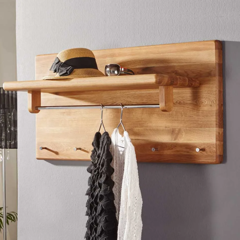 Wohnen Garderoben<Massivholz Wandgarderobe aus Wildeiche massiv geölt - Uvinessa