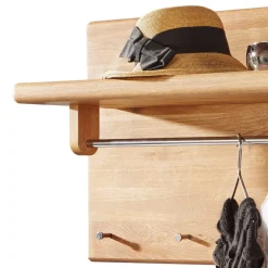 Wohnen Garderoben<Massivholz Wandgarderobe aus Wildeiche massiv geölt - Uvinessa