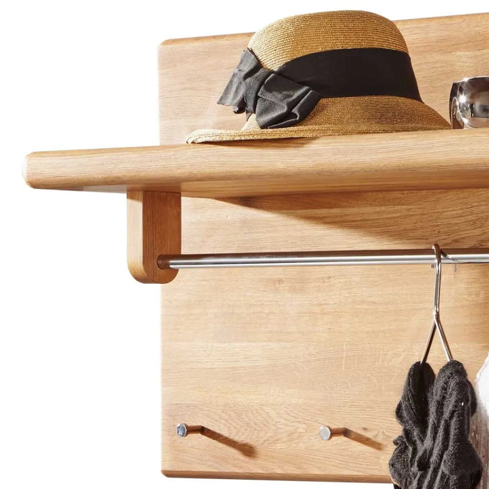 Wohnen Garderoben<Massivholz Wandgarderobe aus Wildeiche massiv geölt - Uvinessa