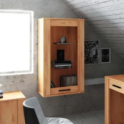 Wohnen Vitrinen<Massivholz Wandvitrine Mosniak aus Kernbuche geölt