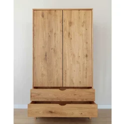 Wohnen Kleiderschränke|Schränke<Massivholz-Kleiderschrank mit zwei Schubladen - Fabijola