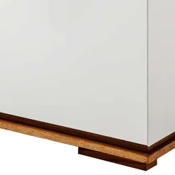 Wohnen Highboards|Kommoden<Mattweißes Highboard mit Asteiche massiv - Vangels