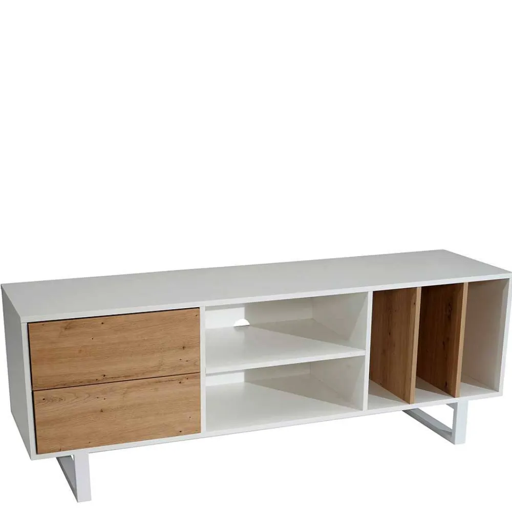 Wohnen Tv & Hifi-Möbel|Lowboards<Medien Unterschrank in Weiß & Wildeiche Dekor - Wallis