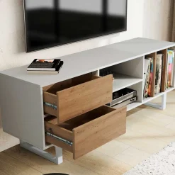 Wohnen Tv & Hifi-Möbel|Lowboards<Medien Unterschrank in Weiß & Wildeiche Dekor - Wallis