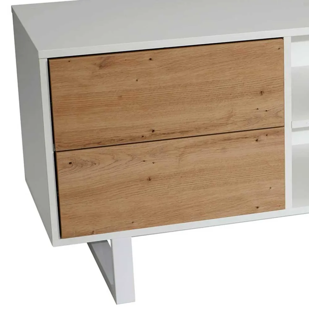 Wohnen Tv & Hifi-Möbel|Lowboards<Medien Unterschrank in Weiß & Wildeiche Dekor - Wallis