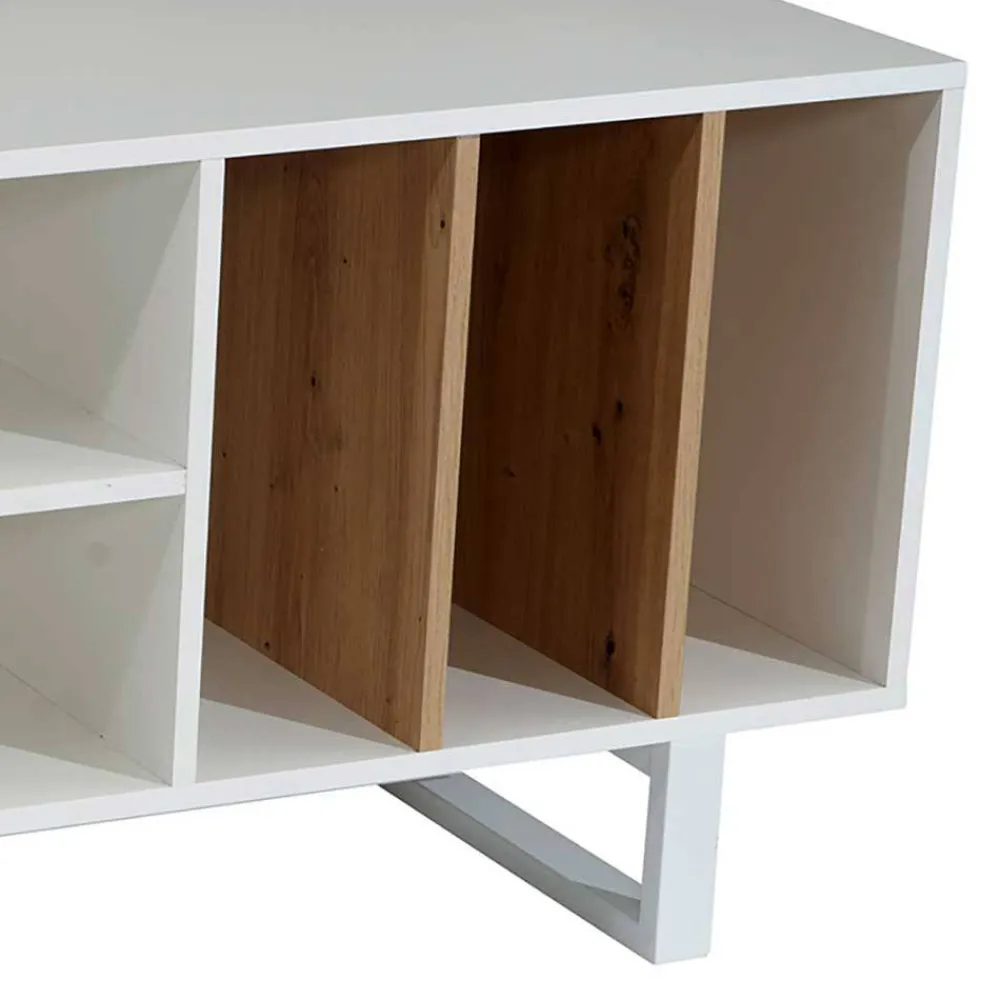 Wohnen Tv & Hifi-Möbel|Lowboards<Medien Unterschrank in Weiß & Wildeiche Dekor - Wallis