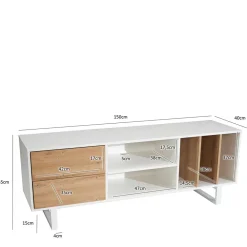 Wohnen Tv & Hifi-Möbel|Lowboards<Medien Unterschrank in Weiß & Wildeiche Dekor - Wallis