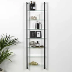 Wohnen Regale<Medien Wand Regal mit 7 Glasböden - Clobia I
