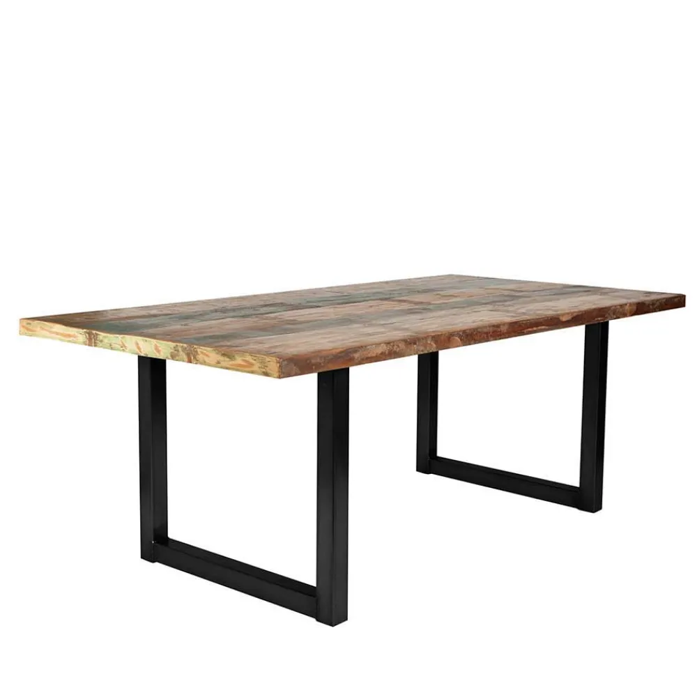 Wohnen Tische<Mehrfarbiger Esstisch Altholz Shabby Chic Enjadara mit Stahl Schwarz
