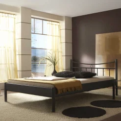 Wohnen Betten<Metall Bett Halfa in Schwarz