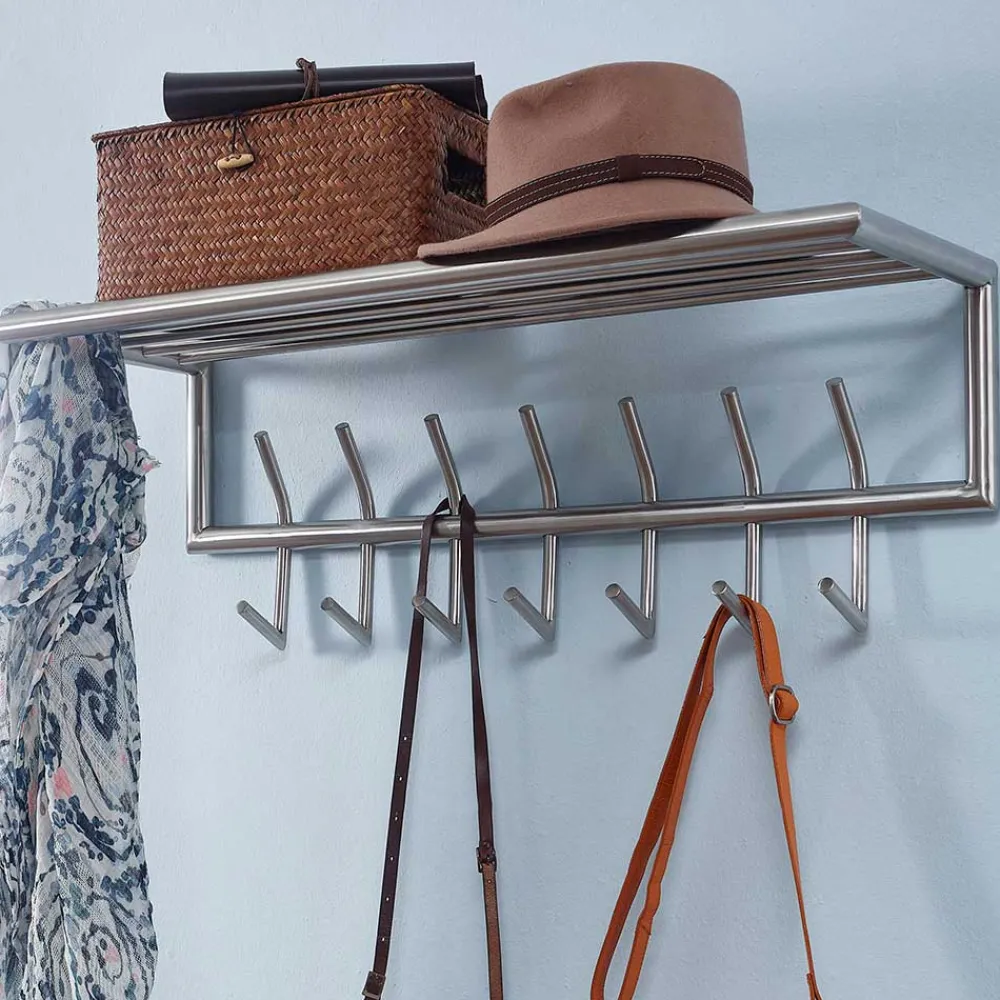 Wohnen Garderoben<Metall Hängegarderobe in Silber - Markos