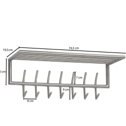 Wohnen Garderoben<Metall Hängegarderobe in Silber - Markos