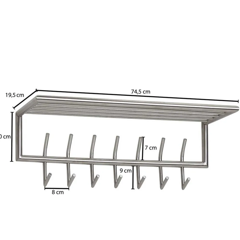 Wohnen Garderoben<Metall Hängegarderobe in Silber - Markos