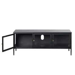 Wohnen Tv & Hifi-Möbel|Lowboards<Metall Lowboard Vitrine in Schwarz - Feliz