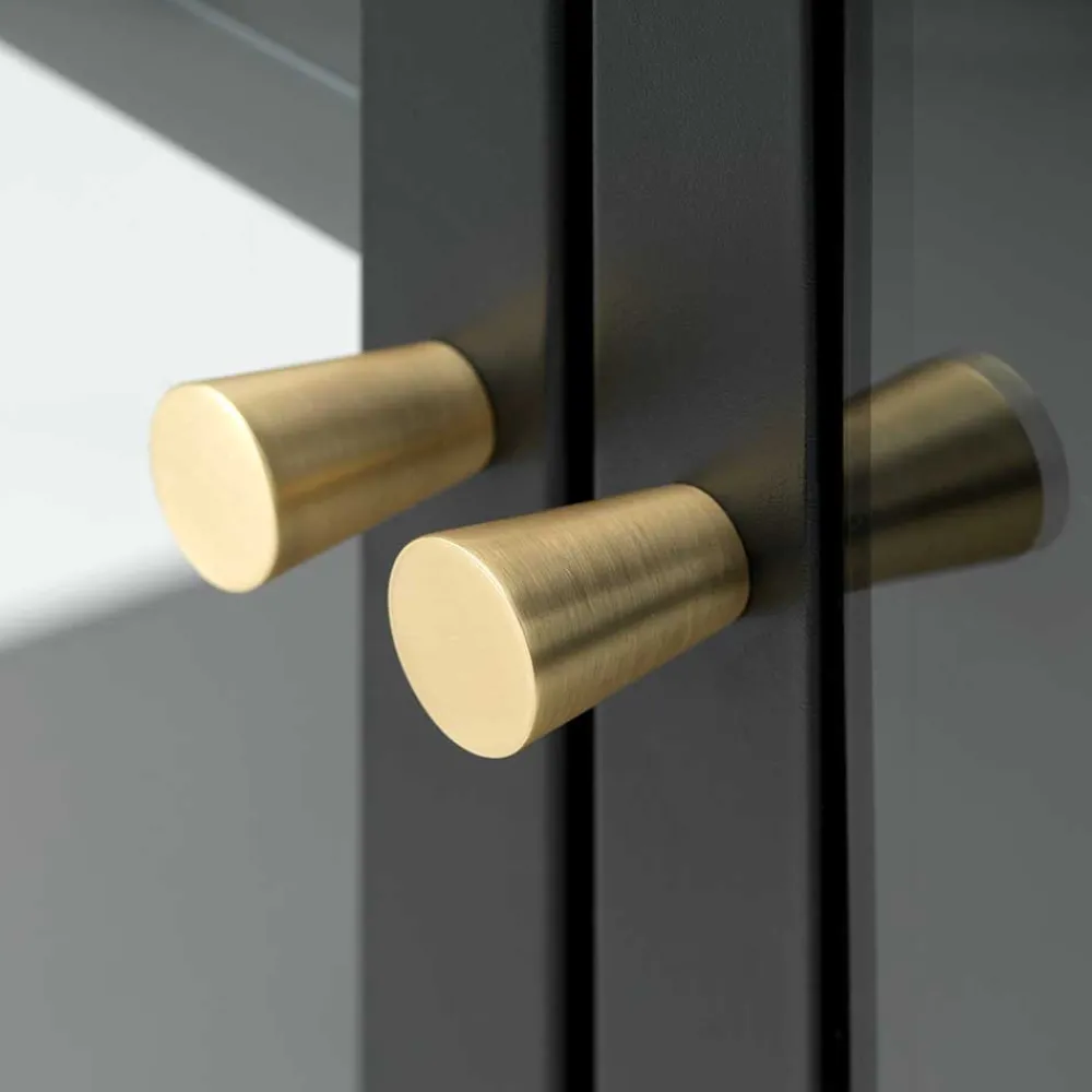 Wohnen Tv & Hifi-Möbel|Lowboards<Metall Lowboard Vitrine in Schwarz - Feliz