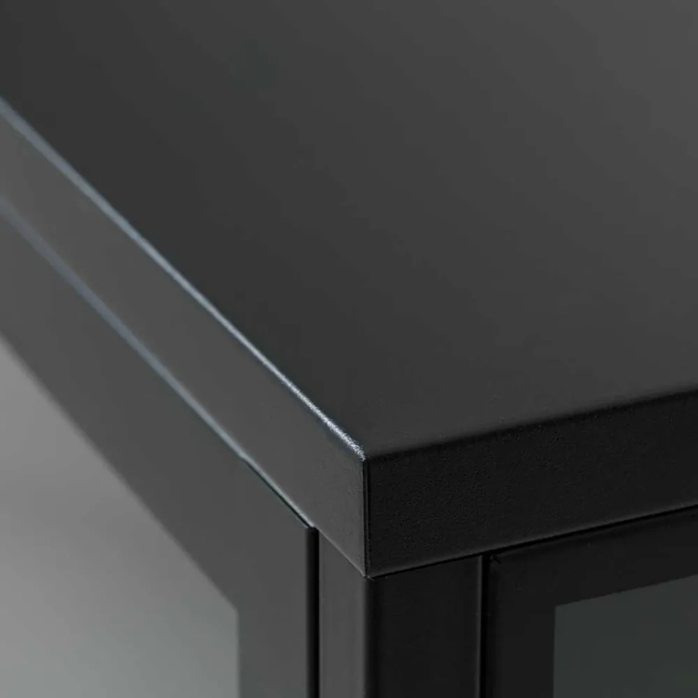Wohnen Tv & Hifi-Möbel|Lowboards<Metall Lowboard Vitrine in Schwarz - Feliz