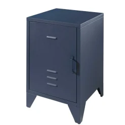 Wohnen Kommoden<Metall Nachtschrank in Blau - 1-türig - Nostalgic