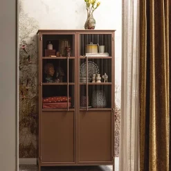 Wohnen Vitrinen<Metall Vitrine in Braun - Dora