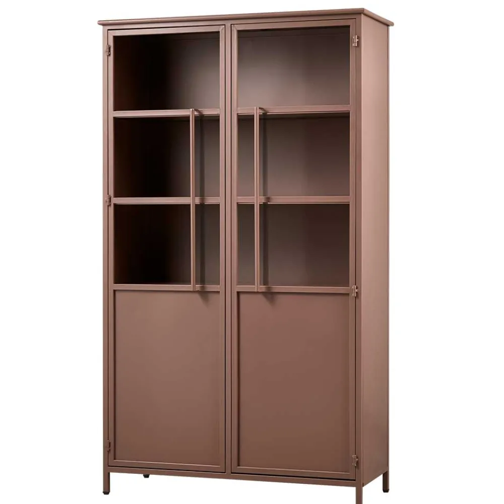 Wohnen Vitrinen<Metall Vitrine in Braun - Dora