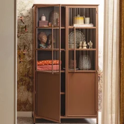 Wohnen Vitrinen<Metall Vitrine in Braun - Dora