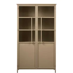 Wohnen Vitrinen<Metall Vitrinenschrank in Khaki - Gabadoza