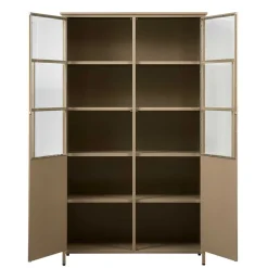Wohnen Vitrinen<Metall Vitrinenschrank in Khaki - Gabadoza