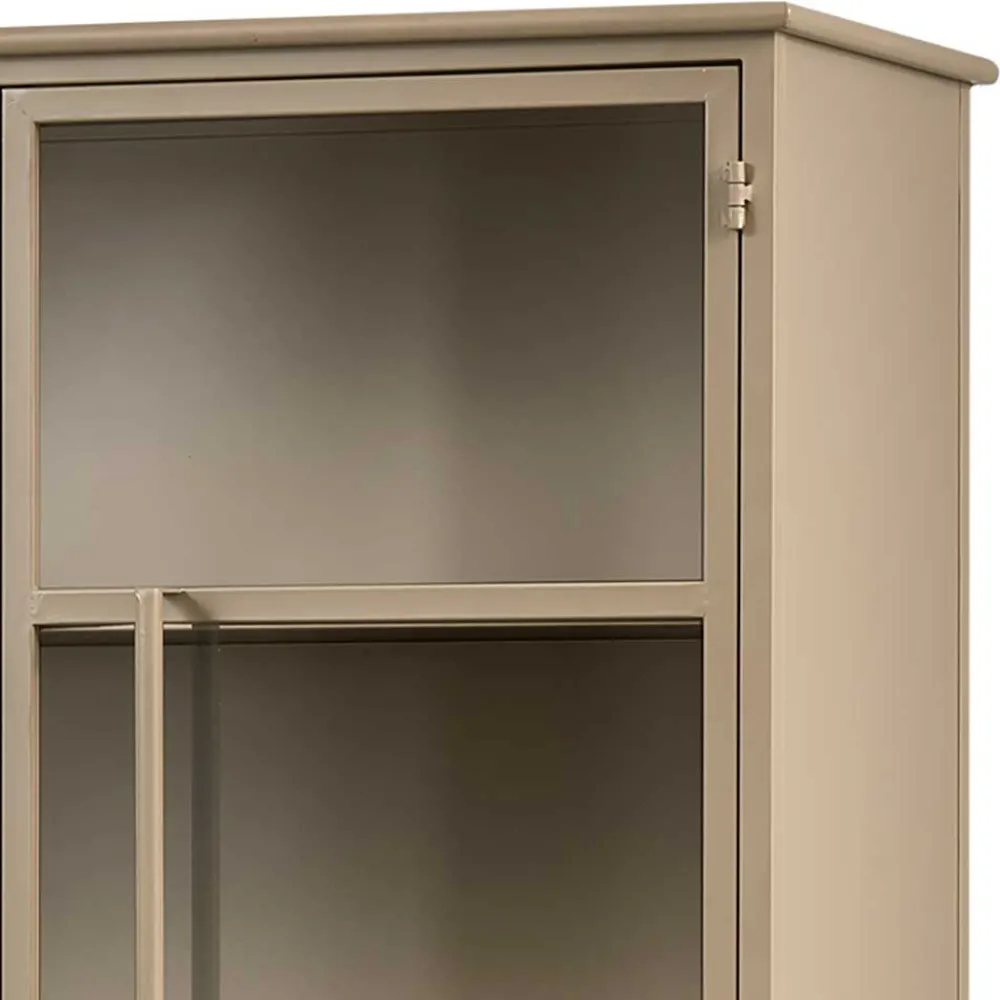 Wohnen Vitrinen<Metall Vitrinenschrank in Khaki - Gabadoza