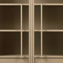 Wohnen Vitrinen<Metall Vitrinenschrank in Khaki - Gabadoza