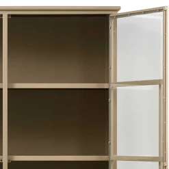Wohnen Vitrinen<Metall Vitrinenschrank in Khaki - Gabadoza