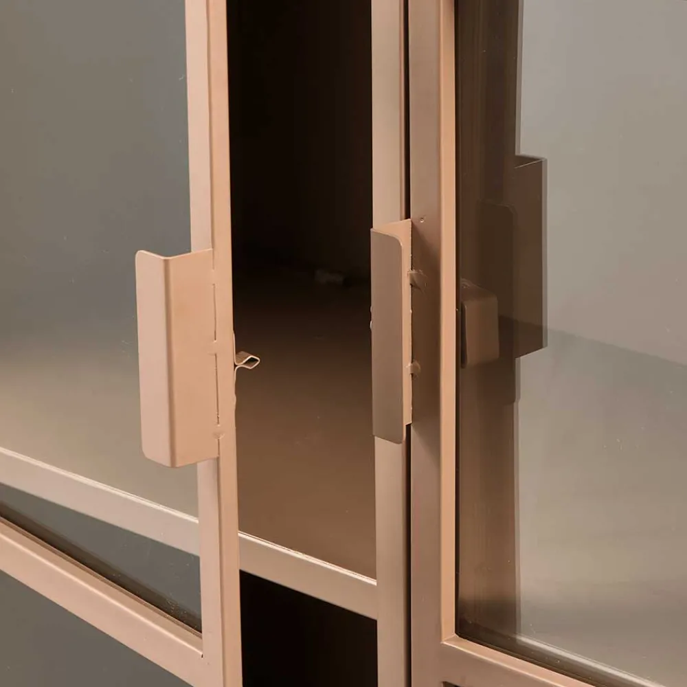 Wohnen Vitrinen<Metall Vitrinenschrank in Braun - Last