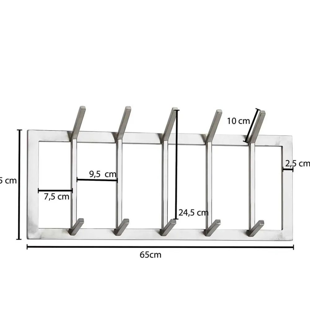Wohnen Garderoben<Metall Wandgarderobe in Silber - Rading