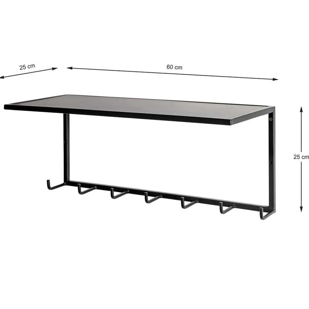 Wohnen Garderoben<Metall Wandgarderobe mit Hutboden - Breznia