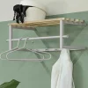 Wohnen Garderoben<Metallgarderobe in Taupe mit Hutablage - Yames