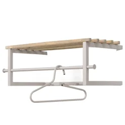 Wohnen Garderoben<Metallgarderobe in Taupe mit Hutablage - Yames